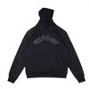 Sp5der Hoodie Oversized Thick Fleece Sweatshirt With Foil Print Spiderweb Design Men Winter Casual Wear