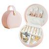 Multifunctional Semicircular Portable Jewelry Box Mini Earrings Necklace Ring Storage Box