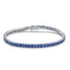 Танзанитовый теннисный браслет - серебро 925 пробы