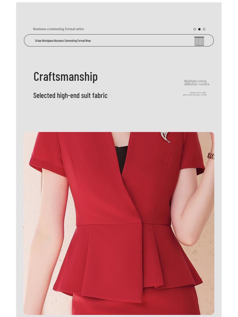 Женский профессиональный костюм премиум-класса с коротким рукавом для администраторов ювелирного магазина или салона