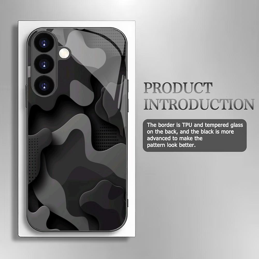 Закаленное стекло для телефона с камуфляжным рисунком, подходит для Samsung Galaxy S26 S25 S24 S23 S22 S20 FE/Ultra/Plus5G, противоударное