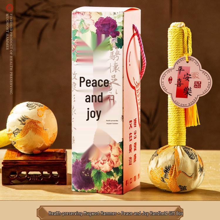 Handmade Silk Mugwort Massage Hammer: Meridian Tapping Tool for Shoulder & Neck - Ideal Gift for Elders & Loved Ones