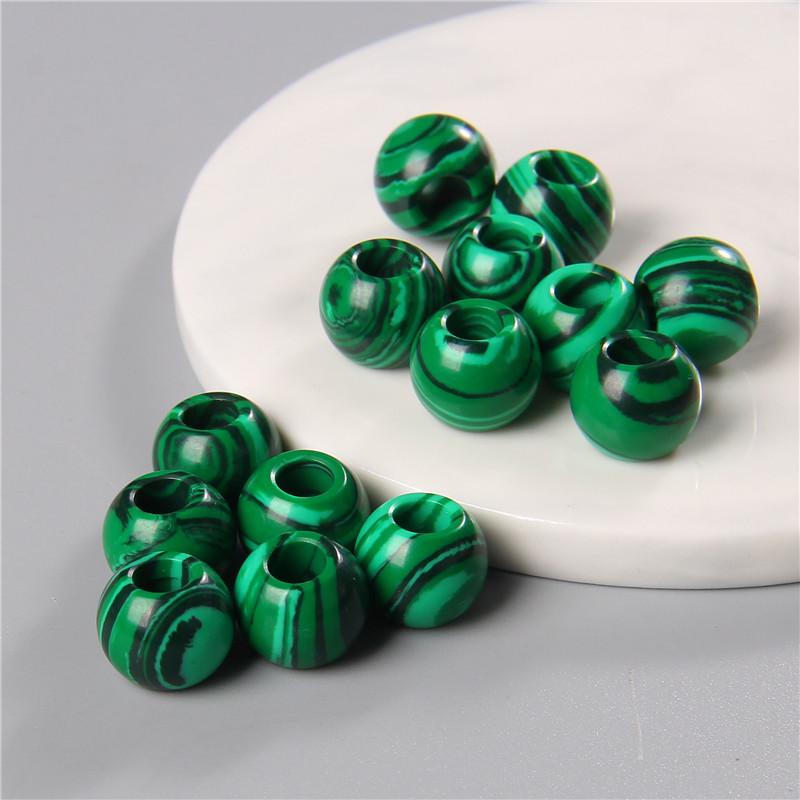 10 шт./лот Большие бусины из натурального желтого тигрового глаза с отверстием 5 мм, свободные круглые бусины-разделители с большим отверстием, драгоценные камни для изготовления ювелирных изделий, браслета