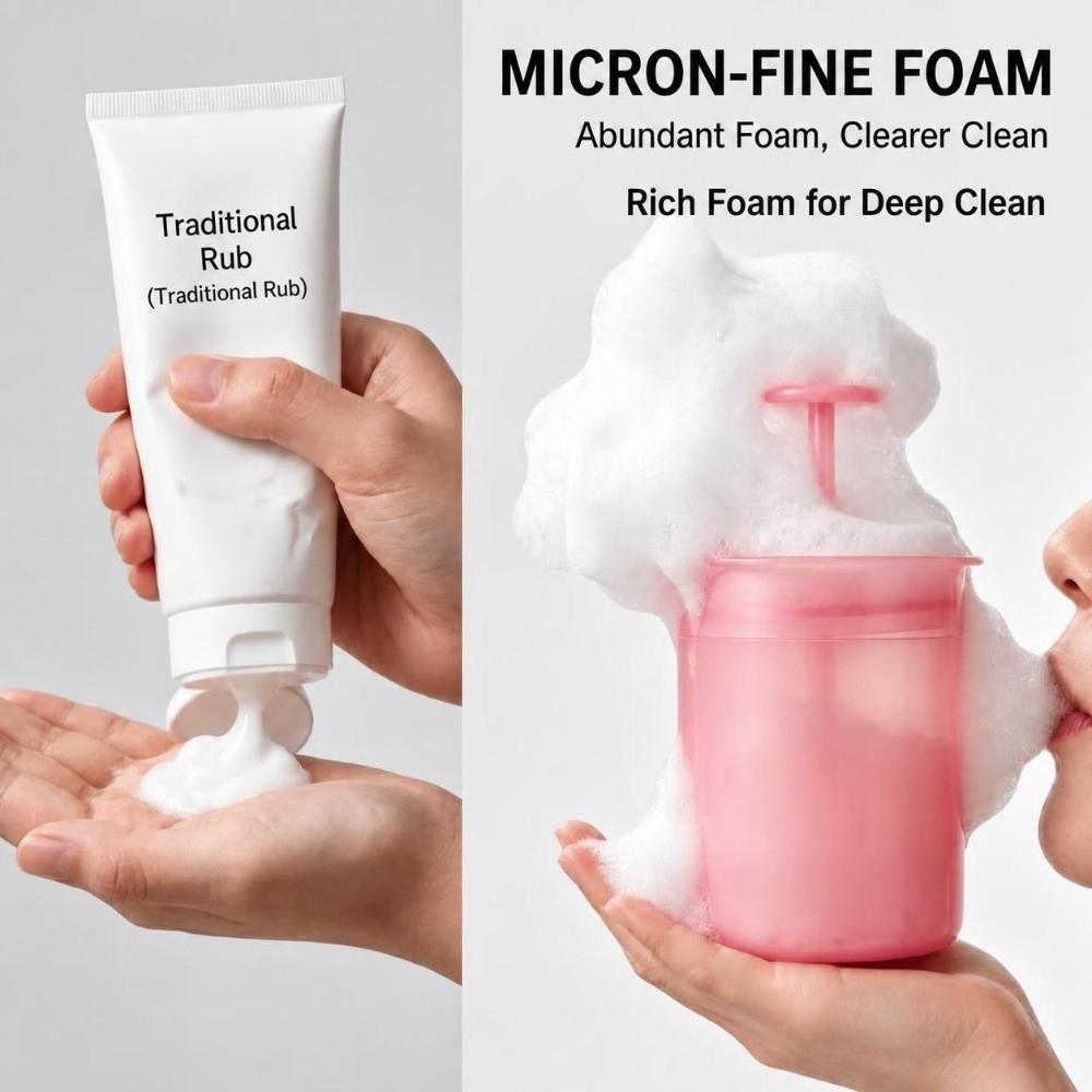 2PCS Manual Pump Cleanser Foam Maker PP Facial Bubble Maker New Foam Maker Cup Facial Cleansing