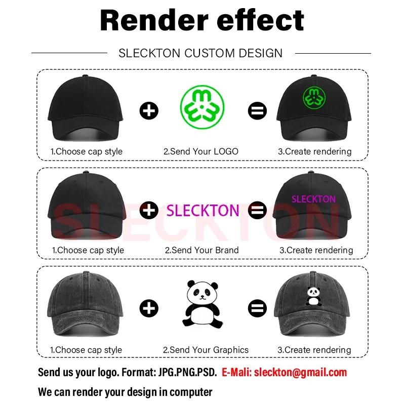 SLECKTON Custom Cap Logo Embroidery Retro Baseball Cap для мужчин и женщин DIY Design Letter Hat Customize Graphic Print Wholesale