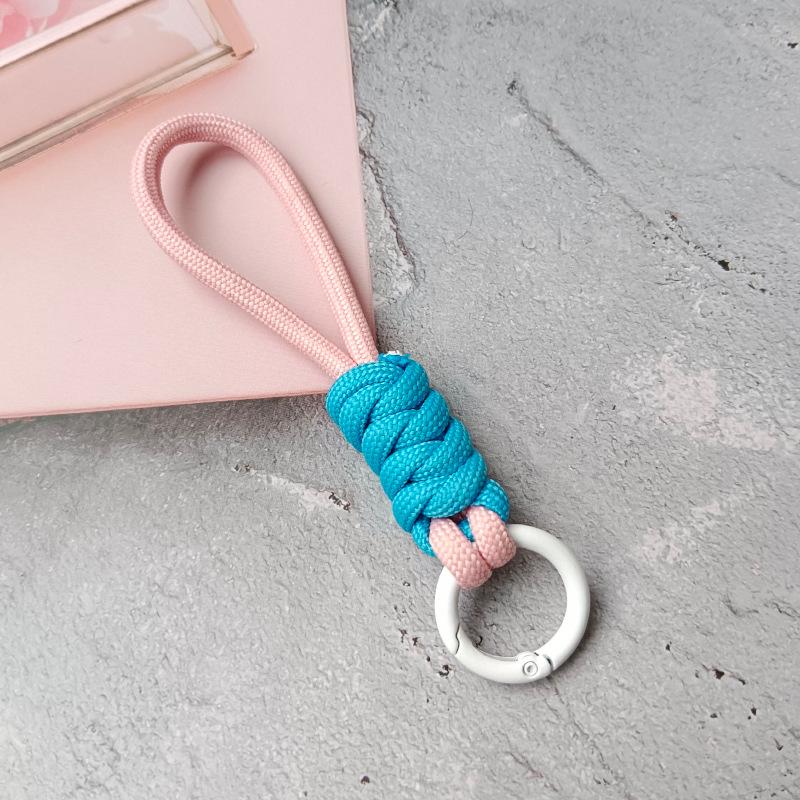 Color Combination Knot Mobile Lanyard Creative Short Braided Lanyard Mobile Phone Case Key Ring Can Be Detachable Anti-loss Rope