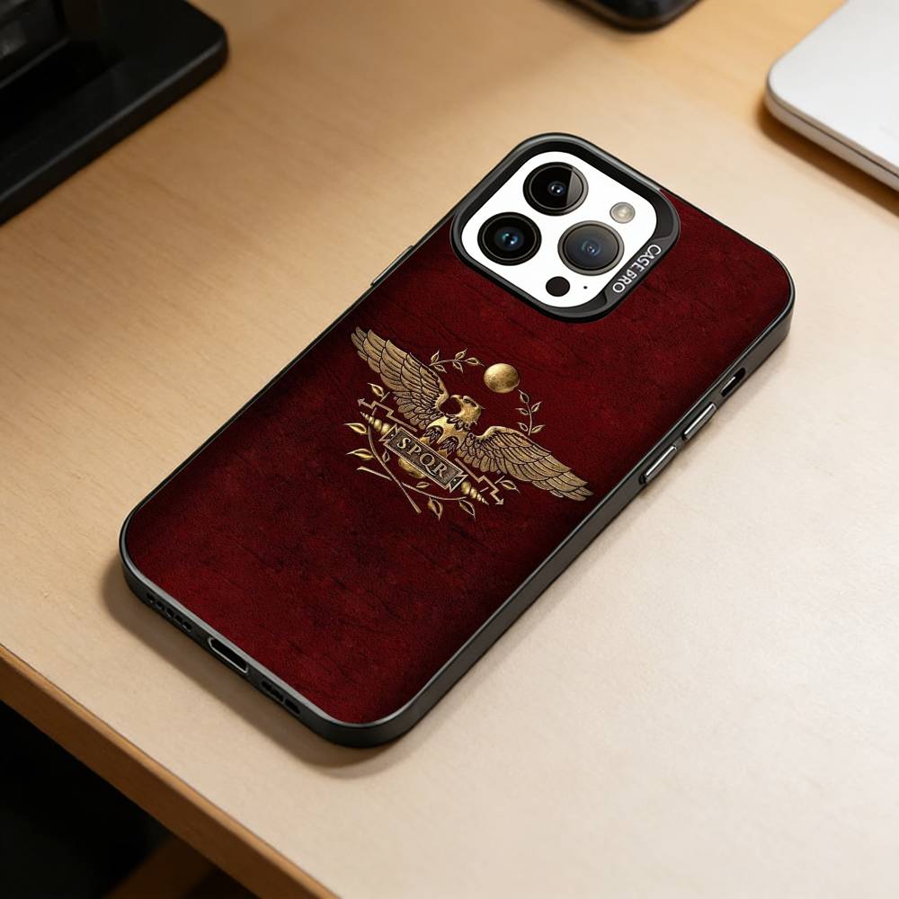 SPQR R-Roman Empire SPQR Phone Case For iPhone 17,16,15,14,13,12,11 Plus,Pro Max,XS,Colorful Silver Black Cover