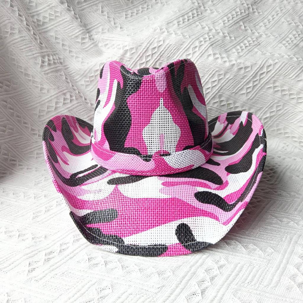 Розовая ковбойская шляпа в стиле вестерн, летняя солнцезащитная шляпа, соломенная шляпа для мужчин и женщин, ковбойская шляпа, сомбреро, хомбре