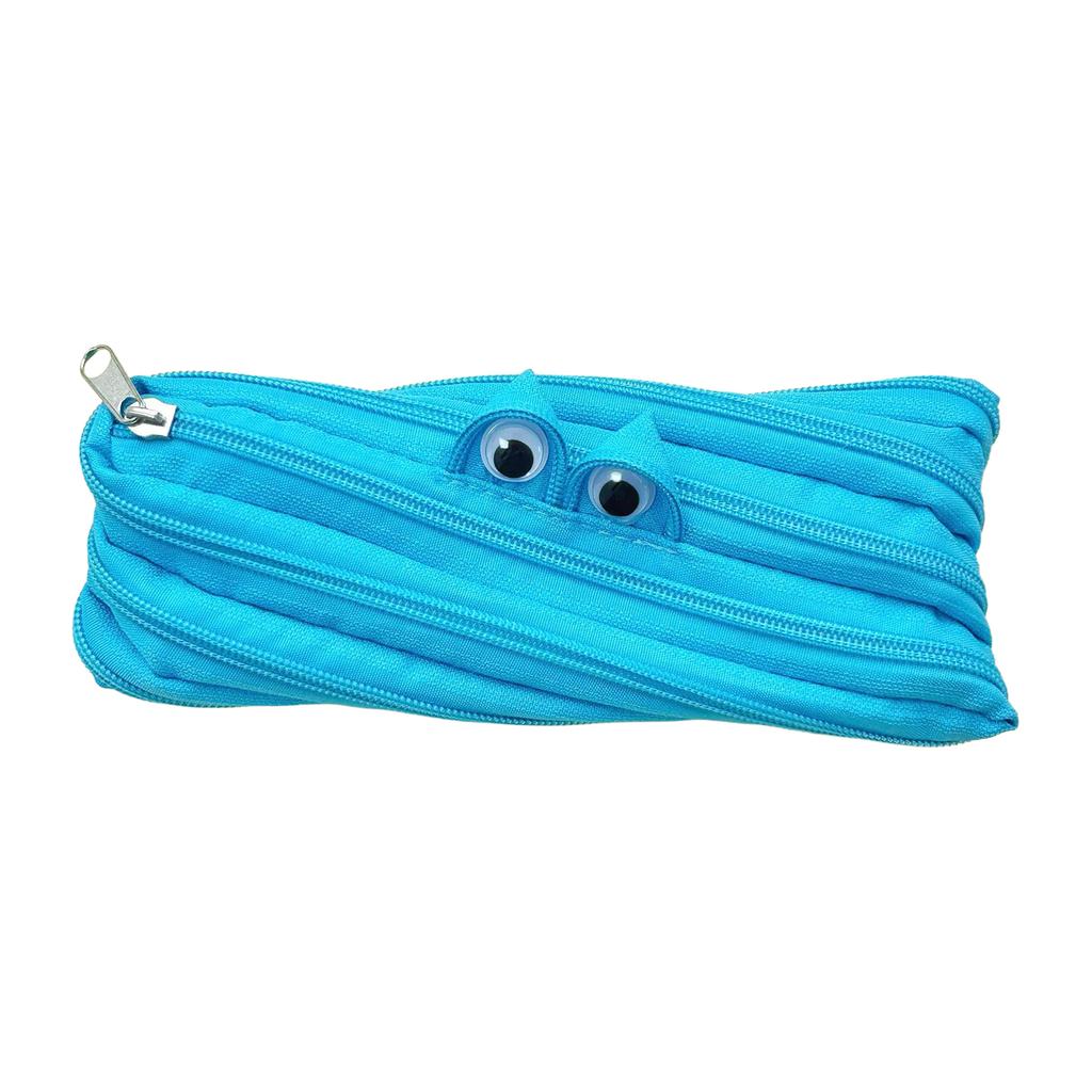 Large Capacity Canvas Pencil Case Creative Monster Design For Students Durable Portable Lightweight Pencil Case