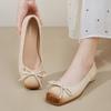 Обувь Augustine с французским квадратным носком, одинарная, женская, новая летняя коллекция 2025, с бантом, на низком каблуке, Мэри Джейн, маленькие кожаные туфли