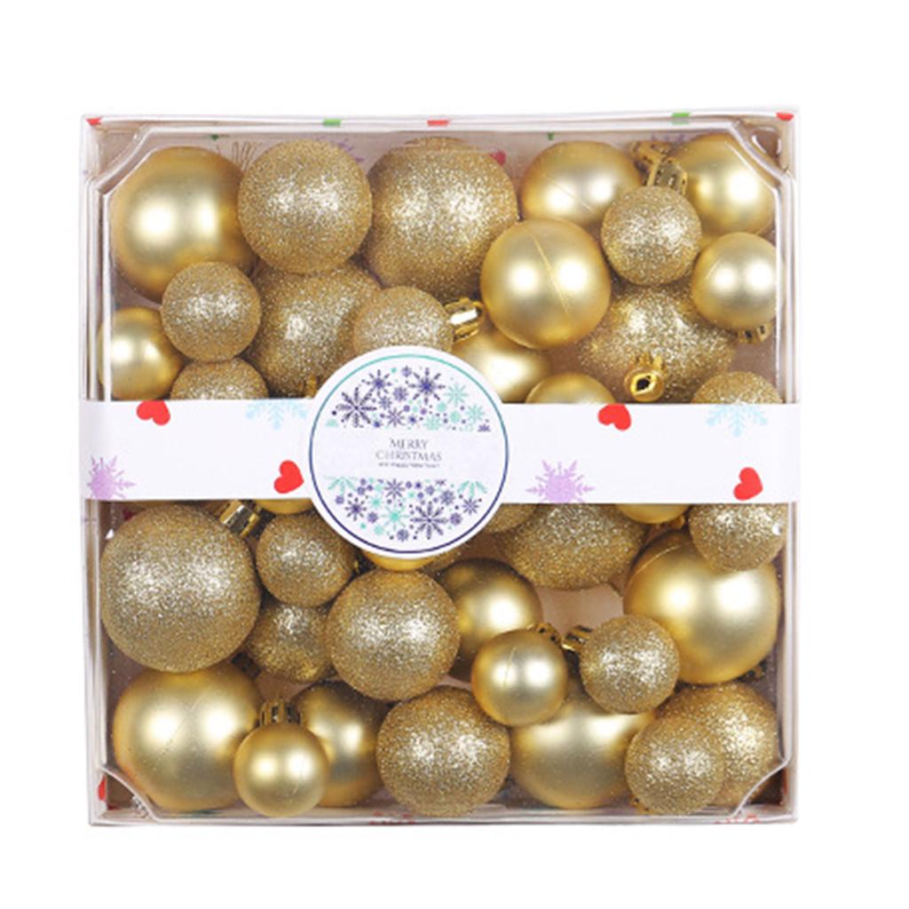 Набор из 44 шт. Небьющиеся рождественские шары Прочный пластик Подвесные украшения для елки Набор декоров для праздничных украшений