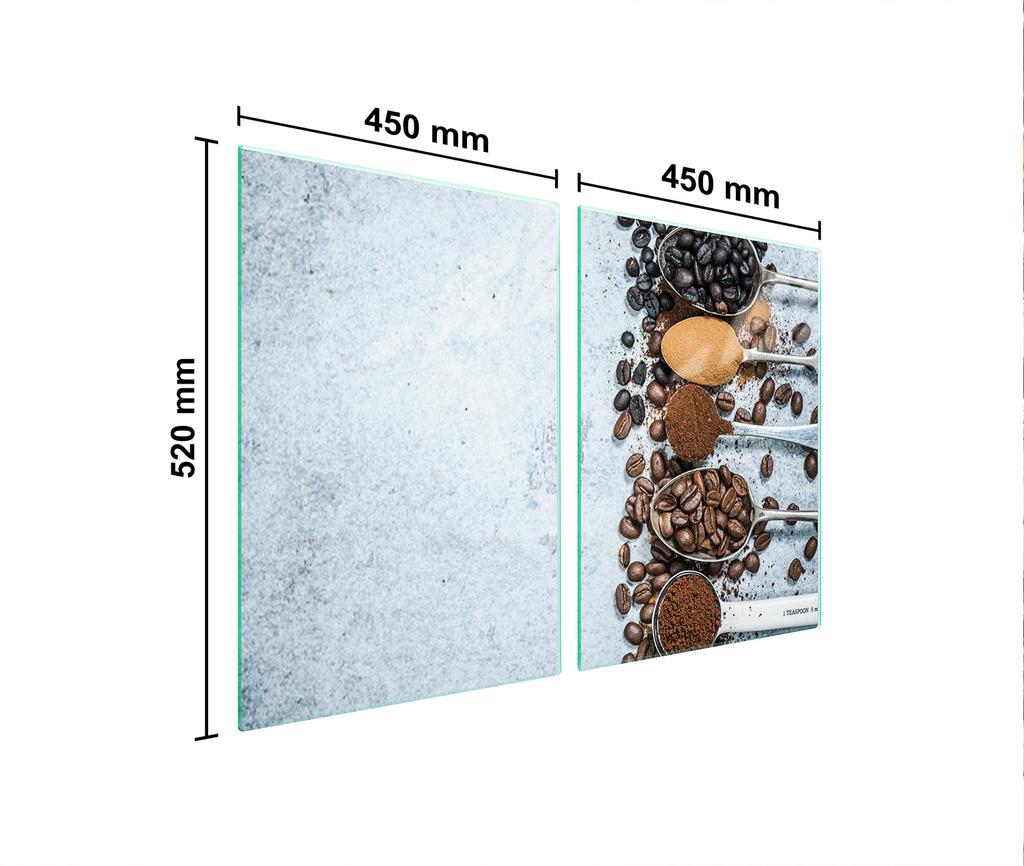 Glass protective plate for the stove 2x45x52 Coffee