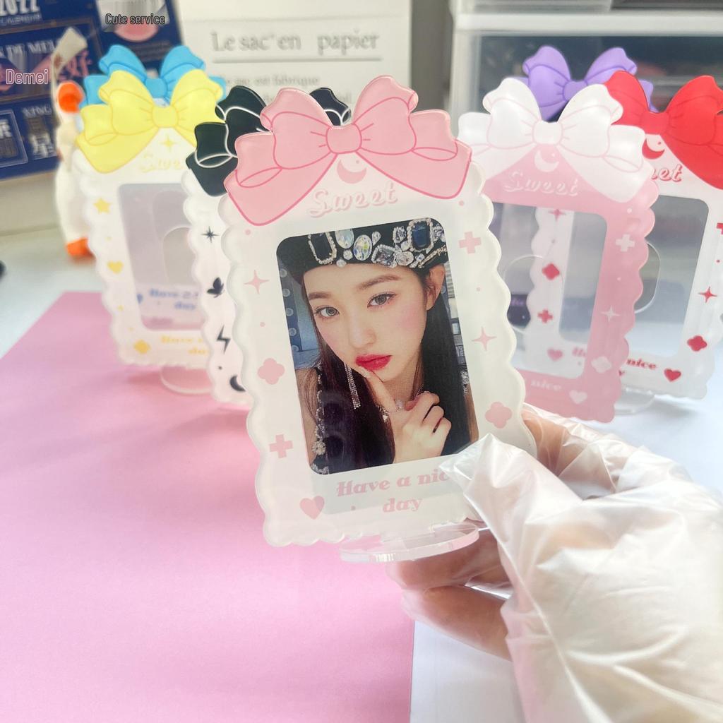 Сладкая фоторамка из акрила с бантом для Polaroid 3 дюйма и фотокарточек айдолов