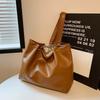 Stylish Large Tote Bag For Women In Black White Brown Or Coffee With Chic Design And Soft Pu Material