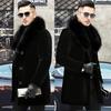 Thickened Men's Woolen Mink Coat Suit Collar Mink Imitation Fur Mid-length Fur Winter Woolen Coat Men