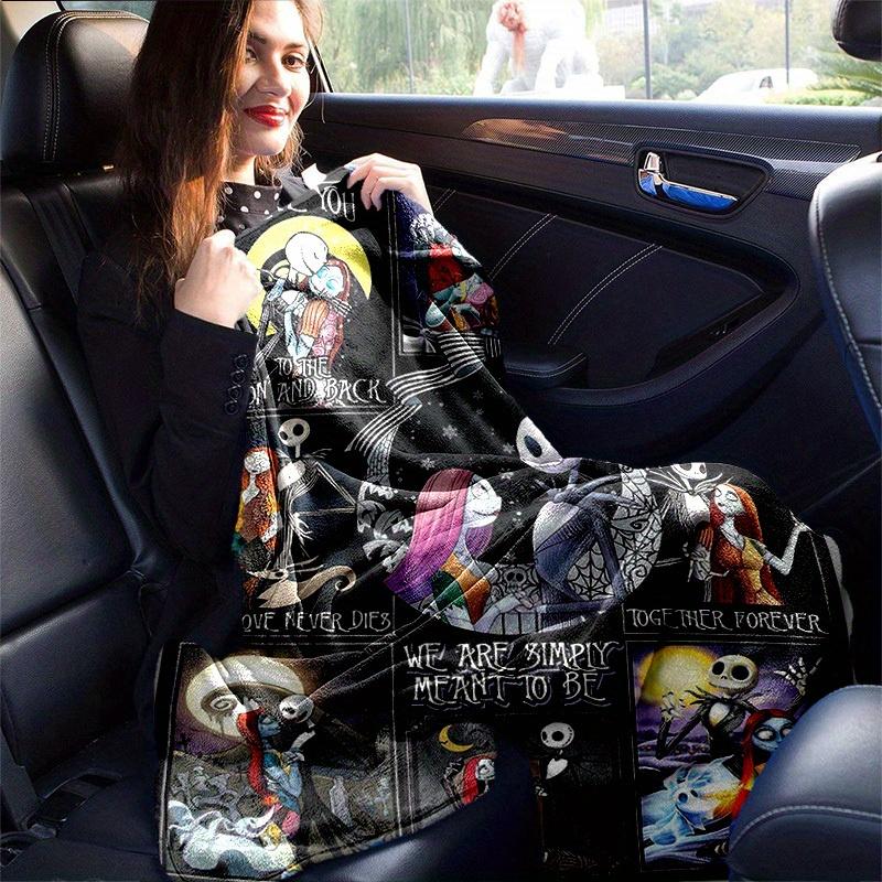 1pc. Nightmare Before Christmas Jack & Sally Romantic Quotes Blanket, Perfect for Home Decor, Gift Idea, Seasonal Throw Blanket, Cozy Beddin