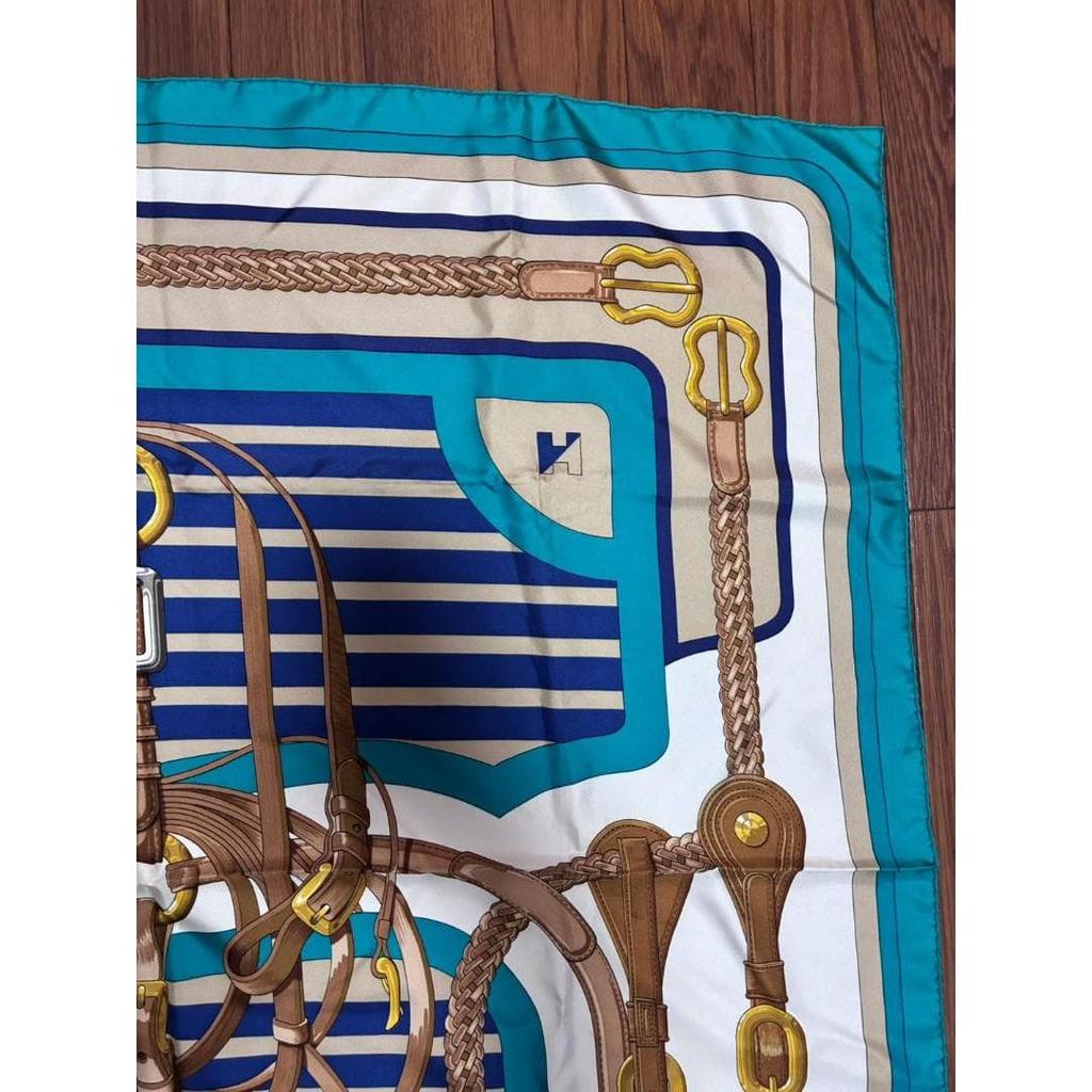 Used HERMES Kare90 Large Scarf COACHING