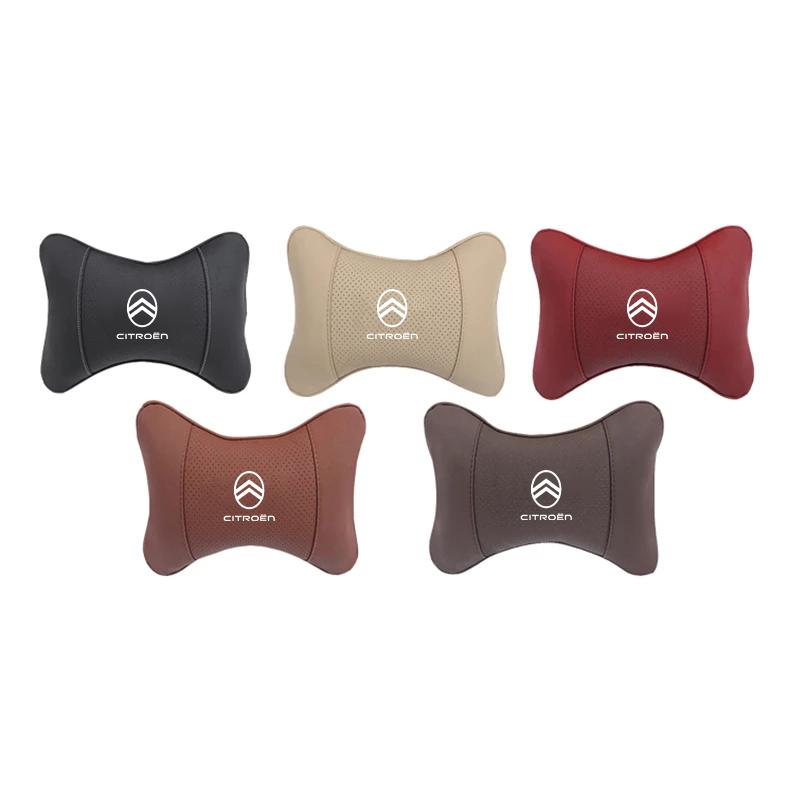 1Pcs Car Seat Headrest Auto Logo Neck Pillow For Citroen 2CV VTS DS5 RD3 Cross Jumpy C8 C-Elysee C15 C4L Spacetourer CelyseeC6 ajy256