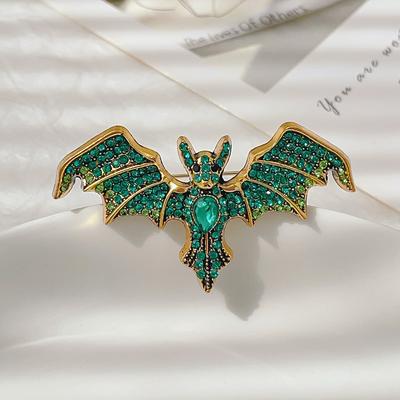 Хэллоуин Зеленая Летучая Мышь Ins-inspired Готические Темные Аксессуары Модный Брошь