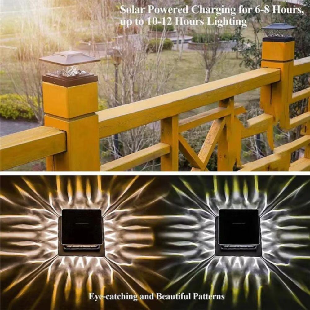 Cool White Fence Post Cap Light Waterproof Solar LED Pillar Light Outdoor Post Light Garden
