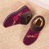 Ladies' Warm Cotton Slippers with Embroidered Flower Patterns Plus Velvet Warm Slippers Indoor Outdoor Mother's Boots