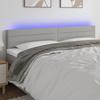 VidaXL LED Headboard Bedroom Furniture Double Bed Accessory Head of Bed Frame Interior Light Grey 3121758
