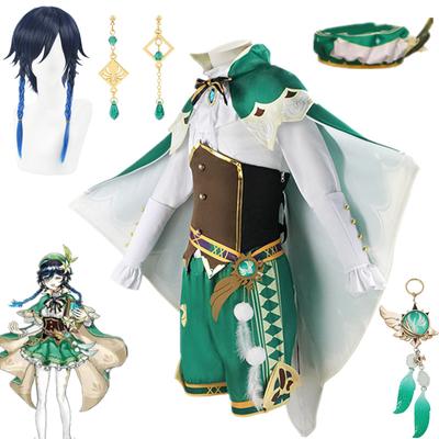   Venti Косплей Костюм Барбатос Униформа Костюм Аниме Хэллоуин Карнавальная Одежда Для Женщин Игра