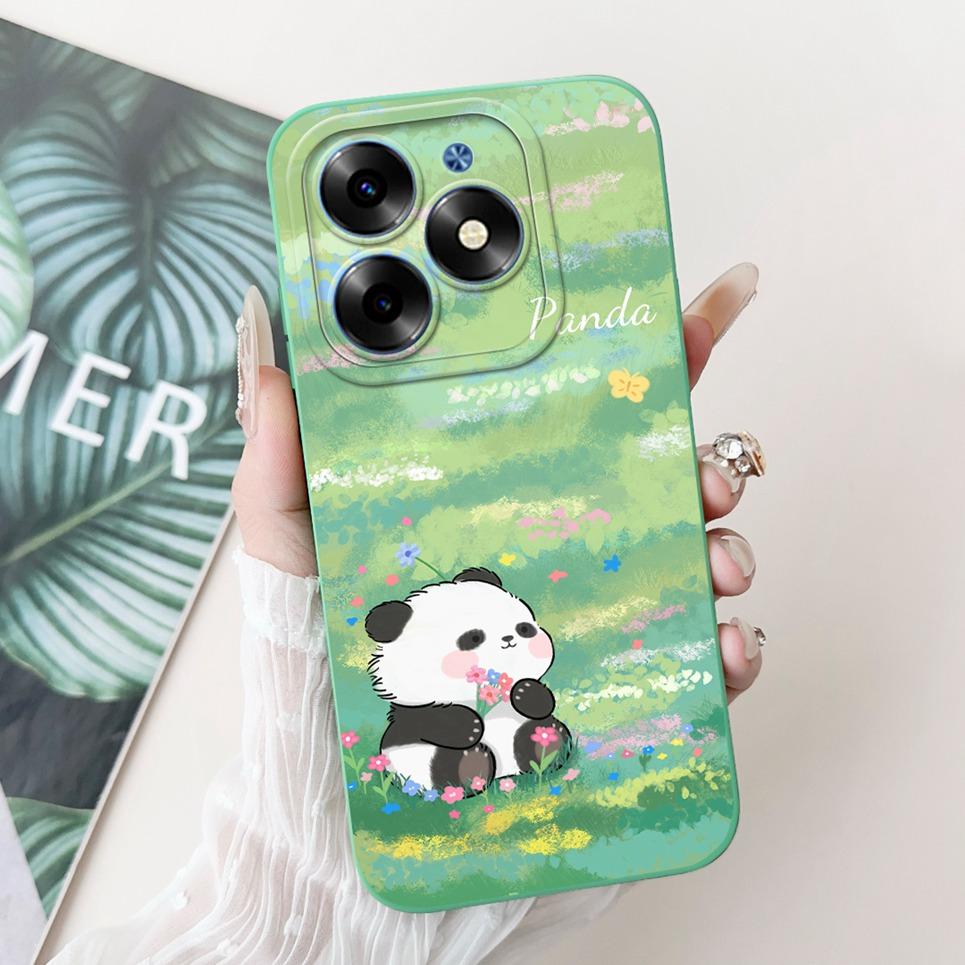 Для чехла Tecno Spark Go 2024 Милая панда Смешные животные Мем Funda Etui Для Tecno SparkGo 2024 Мягкий жидкий силикон BG6 Чехлы