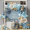 150Pcs Blue Balloons Arch Kit Metallic Blue Balloon Garland Birthday Party Decorations Baby Shower Baptism Wedding Blue Theme Party Decor