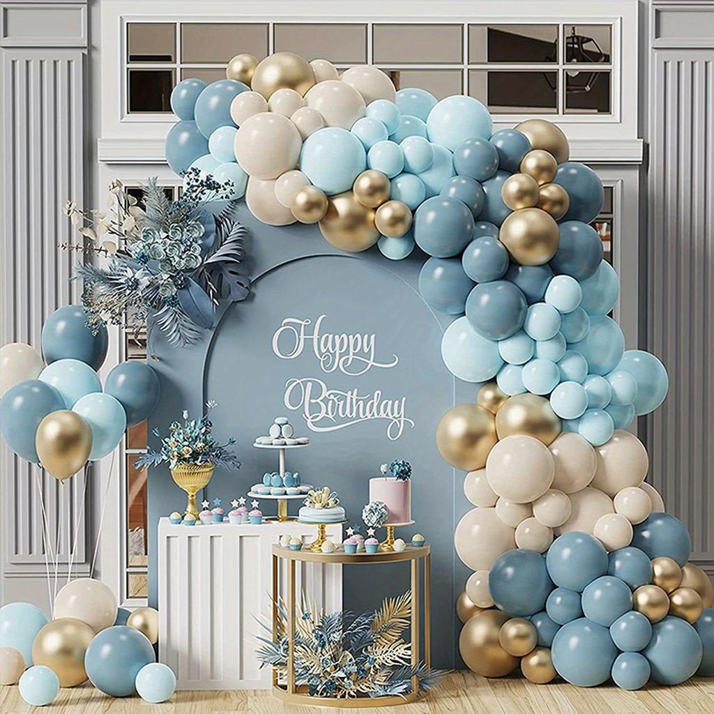150Pcs Blue Balloons Arch Kit Metallic Blue Balloon Garland Birthday Party Decorations Baby Shower Baptism Wedding Blue Theme Party Decor