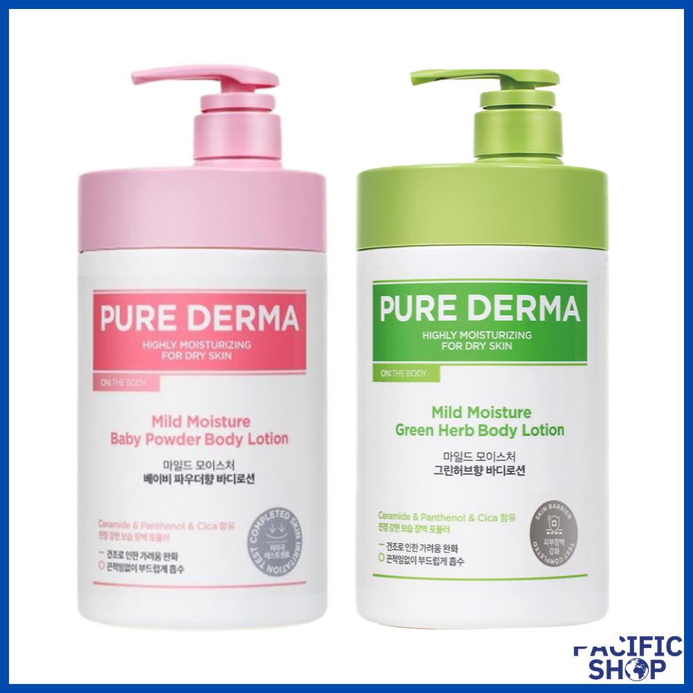 ON THE BODY Pure Derma Мягкий увлажняющий лосьон для тела 1 л (Аромат детской присыпки, аромат зеленых трав)
