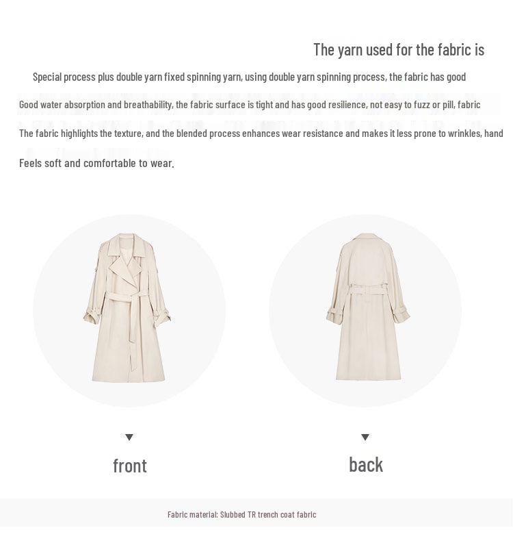 Тренч в корейском стиле 2025 года с длинной драпировкой - Элегантный белый для весны и осени