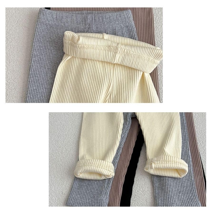 Черные леггинсы из ребристого материала 73 см, длинные брюки с глубокой посадкой и простым узором в виде каймы, корейская одежда для малышей, мальчиков и девочек, детское хлопковое нижнее белье для малышей