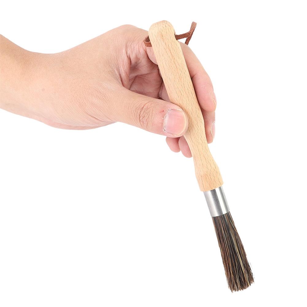 Coffee Grinder Powder Cleaning Brush with Wood Handle Coffee Machine Brush Accessories