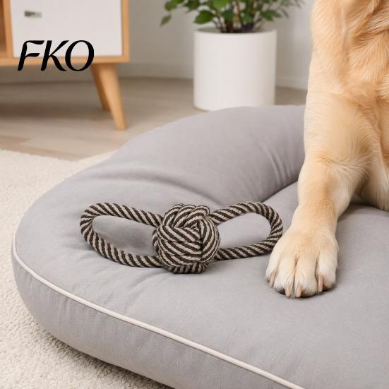 Wear-resistant Dog Toy Cotton Rope Toy, Flying Disc Interactive Fetch Knot Chew Tug-of-War for Large And Small