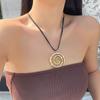 SHIXIN Vintage Spiral Sun Flower Pendant Necklace for Women Bohemia Adjustable Leather Choker Necklace Fashion Neck Jewelry 2026