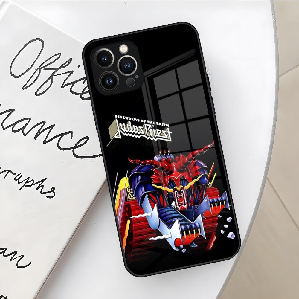 Чехол для телефона Rock Band J-Judas Priest для iPhone 16 15 14 12 11 13 Pro Max Mini X Xr Xs Se 8 Puls стеклянная крышка