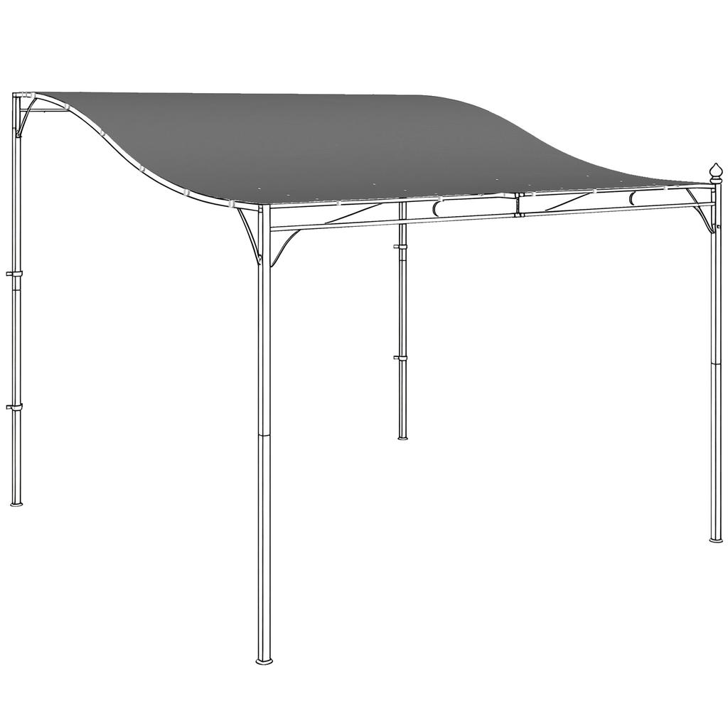 Replacement Roof for Pergola Sun Sail for Patio Roofing Replacement Roof Tarp for 3 x 3 m Gazebo 298x293 cm Dark Grey