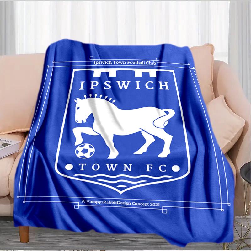 Town Football Club Crest Printed Throws Blanket Soft Flannel Blankets for Couch Bed Gifts for Men Women Picnic blanket Christmas gifts