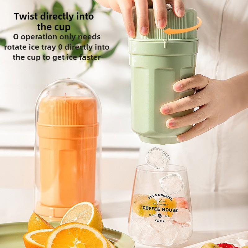 Портативная форма для льда Twist – Силиконовая вращающаяся форма для кубиков льда пищевого класса с крышкой, контейнер для хранения с быстрой заморозкой для самодельного ящика для льда