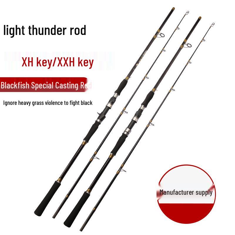 Thunder Rod XXH 2.7m/3m: Super Hard Blackfish Anchor, Straight/Gun Handle Lure Rod
