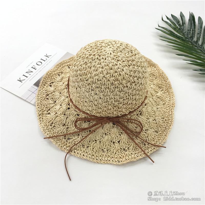 Шляпа от солнца женская складная летняя шляпа от солнца с большими полями гофрированная соломенная шляпа солнцезащитная пляжная шляпа бант дышащая прохладная шляпа