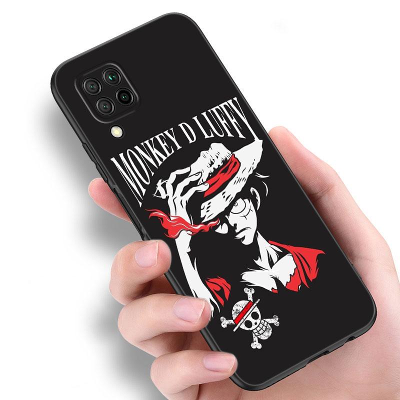 Аниме One Piece Luffy черный чехол для телефона Huawei P10 P20 P30 P40 Lite P50 P60 Art P50E P Smart Z 2018 2020 2021 Pro 2019