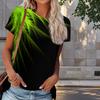Women Summer T Shirt Simple Print Retro Fashion Short Sleeve Tees Casual   Printed  Tops