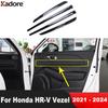 Для Honda HR-V Vezel 2024 Черный Автомобиль Внутренняя Накладка на Панель Двери Молдинг-Полоса Аксессуары для Интерьера