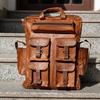 Очень большая мужская кожаная сумка-рюкзак Luagge Travel Weekend Backpack Bag (7 карманов)