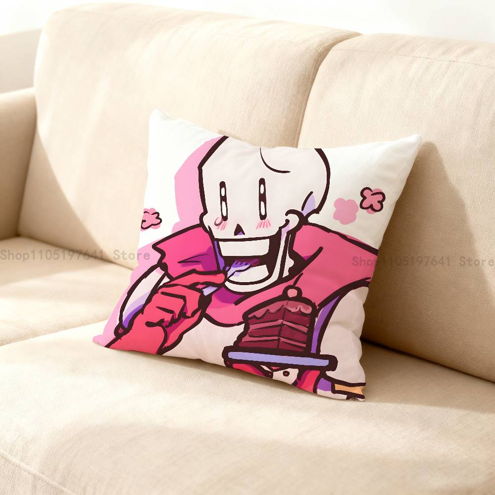 U-Undertale Papyrus Pillow Case Cute Cartoon Anime Peripheralsbedroom Sofa Decorative Cushion Cover Soft Cushion Cover