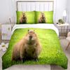 Cute Capybara Anime Kawai All Season Duvet Cover Collection With Pillowcase Home Textile Twin Full Queen King ChildrenS Gift