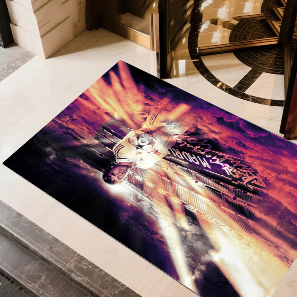 Karim Benzema's Flight Carpet Design for Balcony Hallway Playrooms Entryway Anti-slip Rug Decorate Offices Best for Christmas
