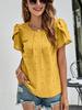 2023 Summer T-shirt O-neck Casual Loose Tee Short-sleeve Fashion Women Office Tops T-shirt Jacquard Top Blusas Elegant 25022